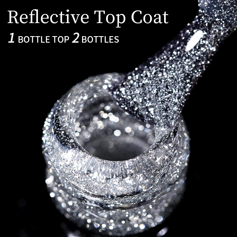 LILYCUTE 7ml Reflective Sparkling Nail Gel Polish Holographic Glitter Effect Semi Permanent Top Coat UV Art | Красота и здоровье
