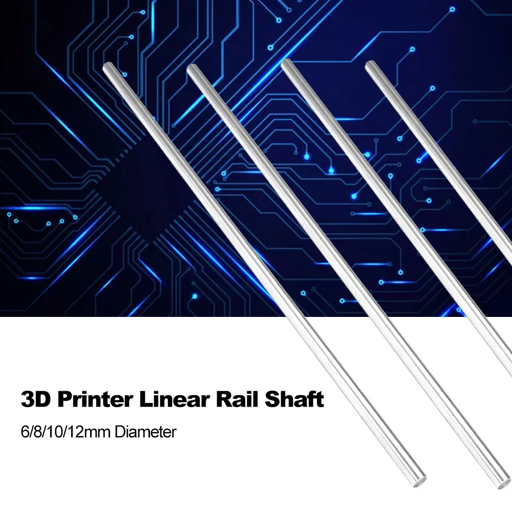 

6/8/10/12mm CNC 3D Printer Axis Chromed Smooth Rod Steel Linear Rail Shaft Hardened Chrome Plated Linear Motion Rod