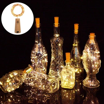 

Battery Powered Wine Bottle Lights with Cork 1M 10 LED Copper Wire Colorful Garland Fairy Lights String for Party Wedding Decor