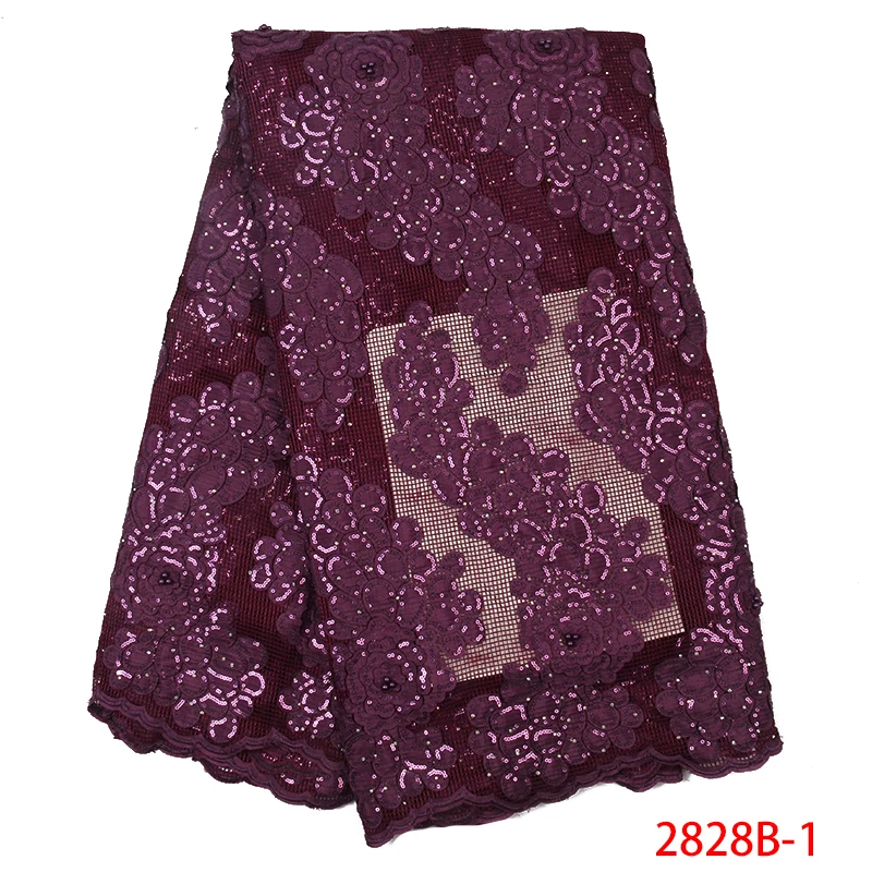 Королевский синий блестки кружева ткани с камнями нигерийский Тюль Кружева оптом африканская Сетка кружевная ткань для невесты материал APW2828B
