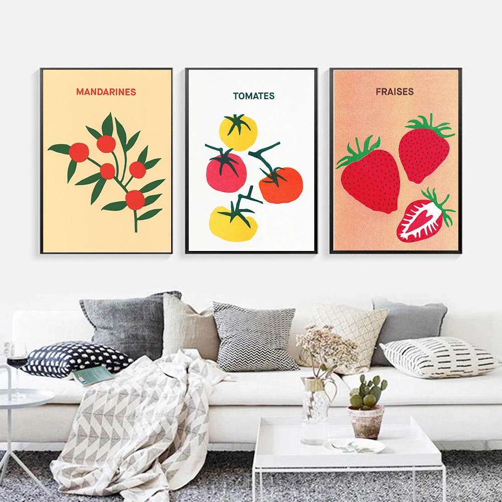 

Strawberry Cherry Fruit Kitchen Wall Art Canvas Painting Nordic Posters And Prints Spain Italy France Pictures For Living Room