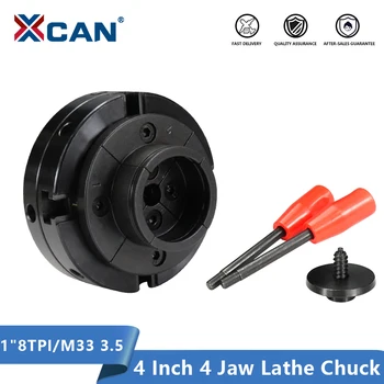 

XCAN 4 Jaw Manual Lathe Chuck Thread 1"8TPI M33x3.5 4inch Wood Lathe Turning Tools Chuck 4-Jaw Self-centering Wood Turning Chuck