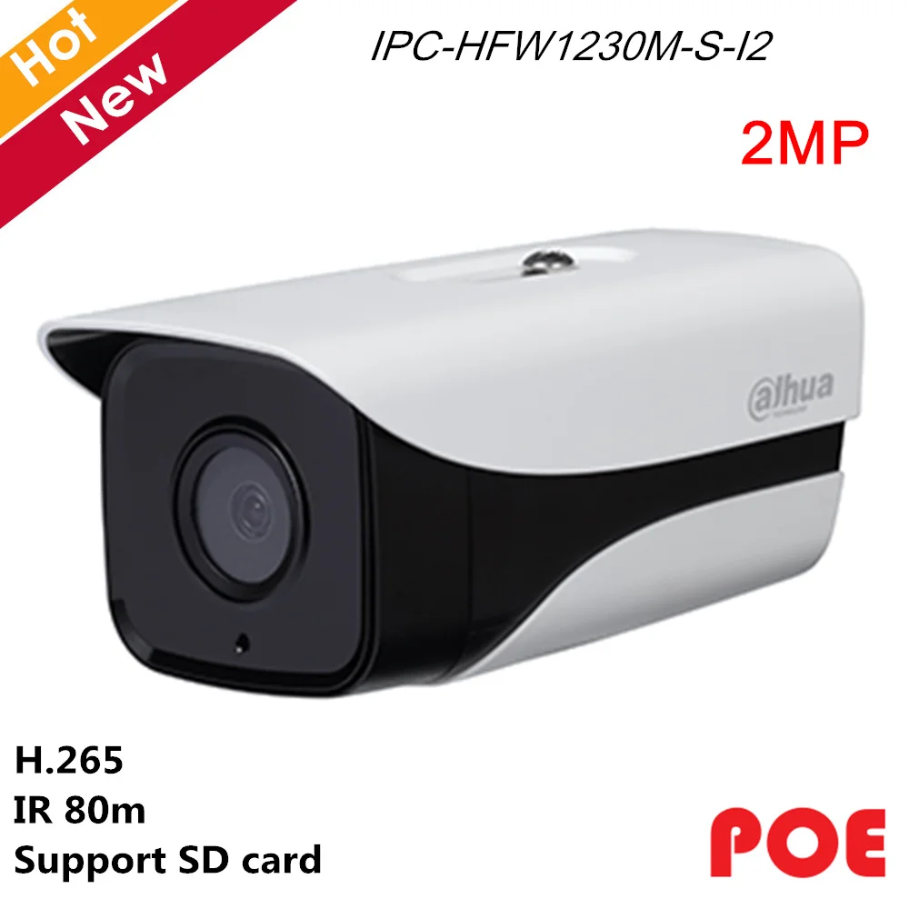 Dahua 2MP ip камера POE IPC HFW1230M S I2 H.265 3 6 мм с фиксированным объективом IR 80 м поддержка sd
