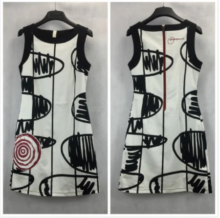 27 Espanhol Impresso Vestidos de с коротким рукавом-varios Estilos 36-46 metros - Цвет: 27