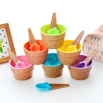 

Ice Cream Bowl Spoon Glue For Slime Supplies Accessories Crystal Mud Clay DIY Lizun Stirring Cup Tool Clear Slime Bowl Toys Kids