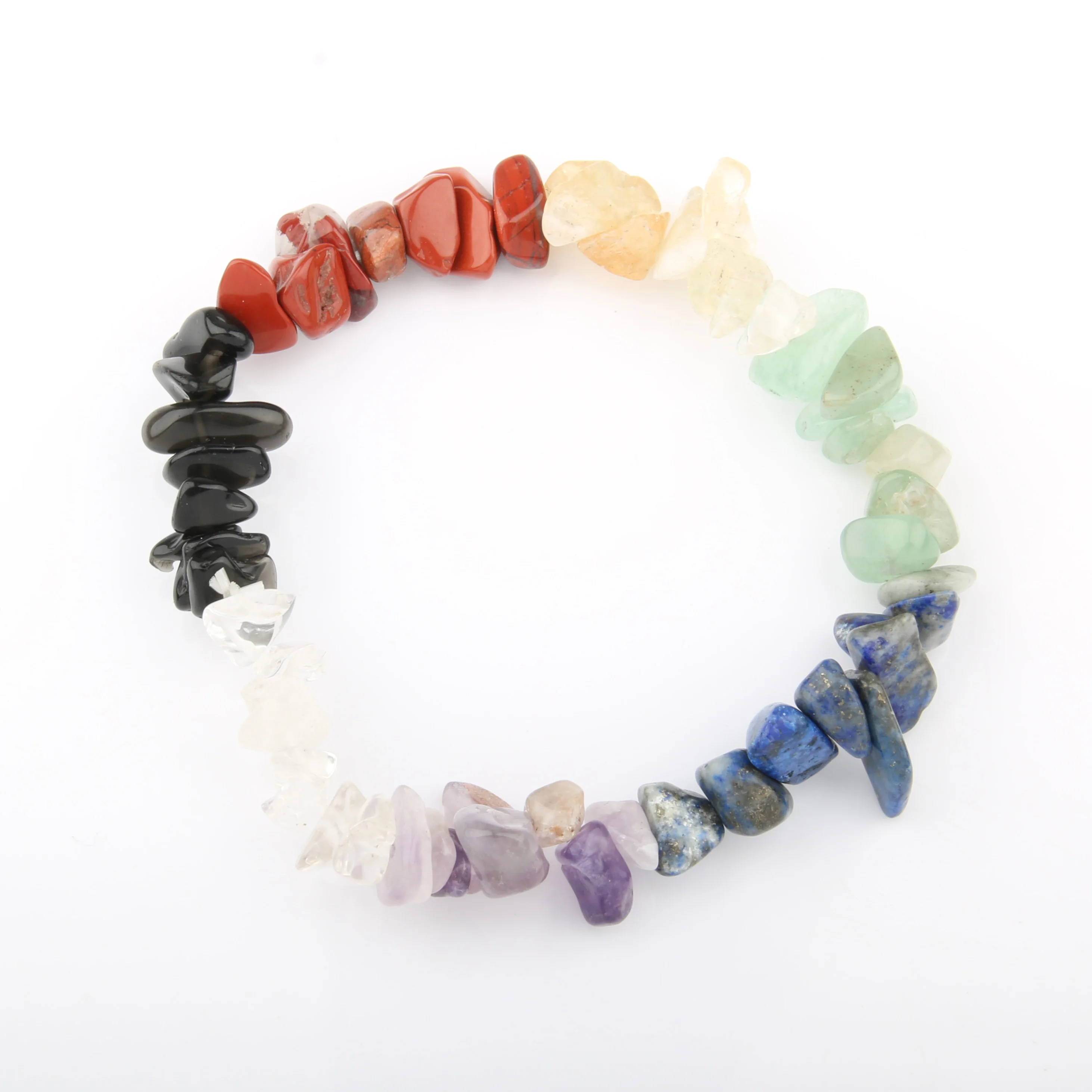 Lelkület Kő- 7 chakra bracelet reiki Gyógyulás Kristálytiszta Karcsat Tigris Lornyonnal néz lapis lazuli Szalmaszál Kavics gyöngyök ajándékok számára Nők Karperec