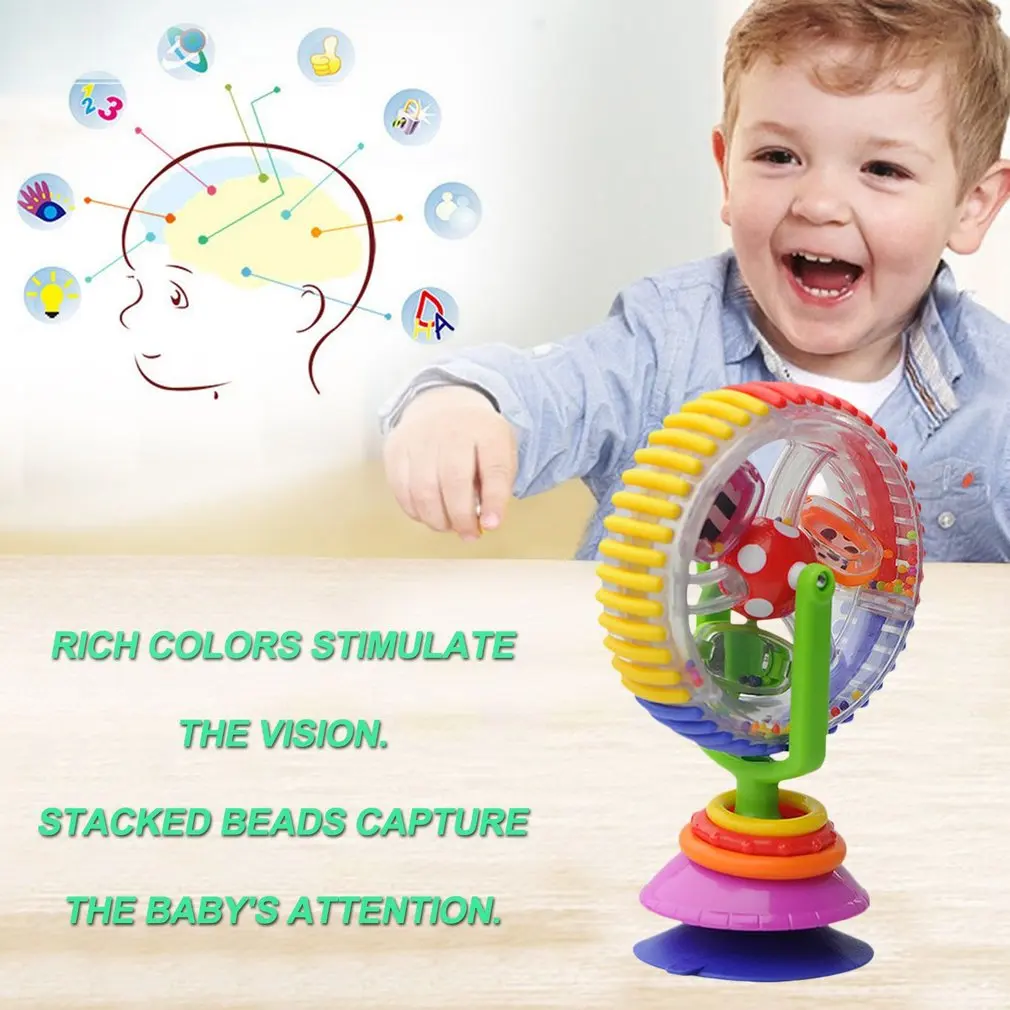 Baby Toys 0-12 Months Wonder Wheel Rattles Rotating Ferris Wheel With Suction Cup Inspire Sense Education Toy Baby Stroller Toys