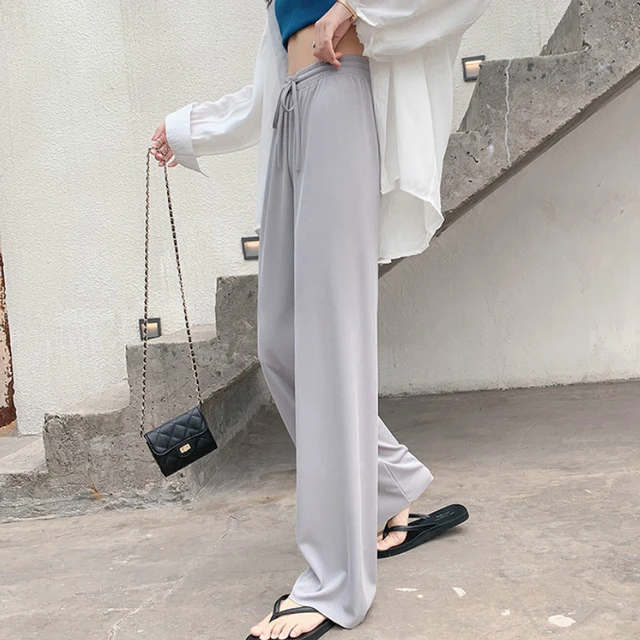 Women Ladies Wide Leg Trousers Loose Slacks Pants Wide Leg Trousers For  Daily Life Casual Office School Travel Or Holiday L Khaki - Walmart.com