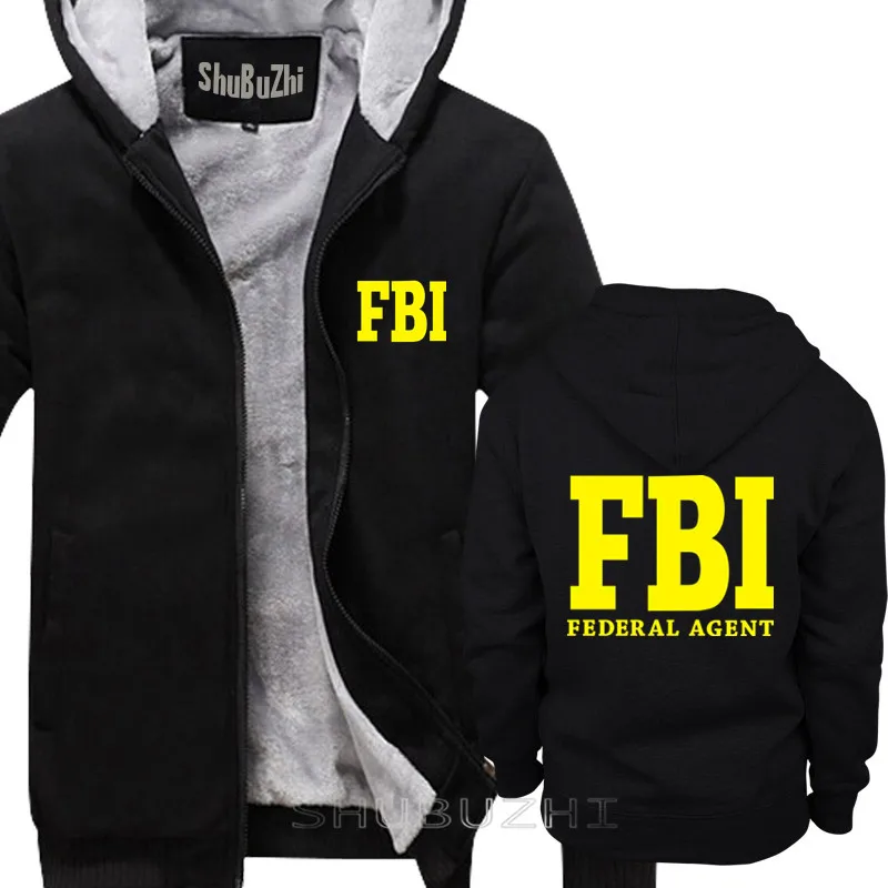thick black Federal Agent Bureau Of Investigation FBI Толстая куртка Мужская t Agent Секретная служба полицейский Забавный пуловер sbz5167 - Цвет: thick black