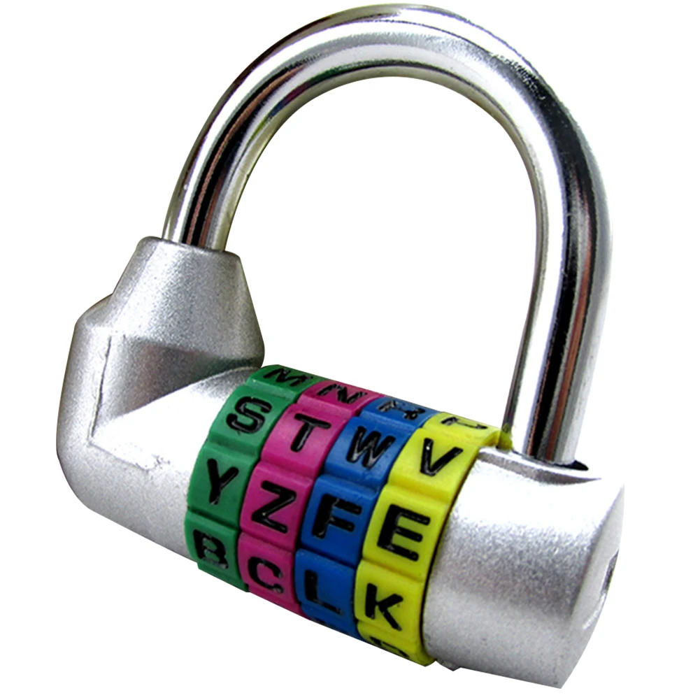 Zinc Alloy Anti Theft Padlock Drawer Password Security Cabinet Luggage Portable Number Code Combination Lock 4 Letter Gym Sturdy