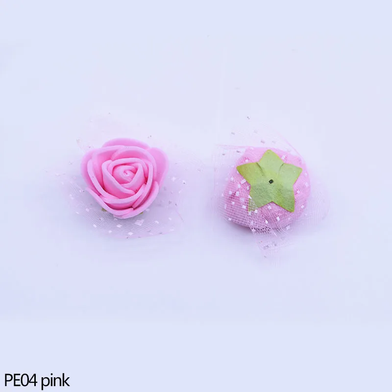 PE04 50/100/200Pcs Мини-пена кружева Искусственный цветок розы головы Свадьба День святого Валентина декор поделки ручной работы венок из цветов - Цвет: PE04
