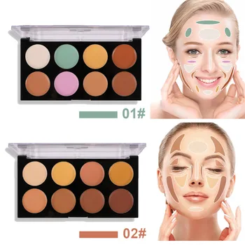 

8 Colors Professional Concealer Palettes Makeup Cream Base Foundation Palette Matte Face Contouring Cosmetic Concealer Palette