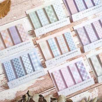 

80sheets/pack Vintage Grid Cute Memo Pad N Times Sticky Notes Escolar Papelaria School Supply Bookmark Label