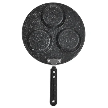 

3 Round Holes Non Stick Coating Eggs Frying Pan Home Kitchen Cookware Breakfast Cooking Tool For Home Kitchen Restaurant Hotel