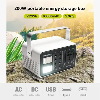 

GB-T200 Portable Solar Generatior Pure Sine Wave Power Station Energy Storage Rechargebale Lithum Battery Outdoor