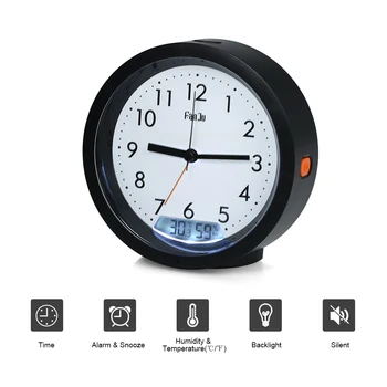 

Alarm Clock Digital Snooze Table Clock Wake Up Light Electronic Thermometer Hygrometer Clock Display Home Decoration Clock