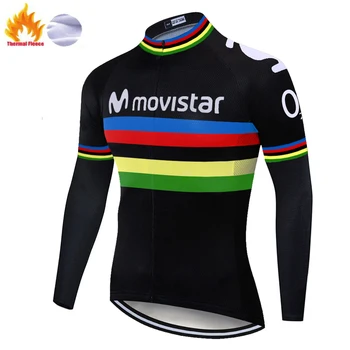 

2019 men pro Team long sleeved movistar cycling jersey bicycle clothes MTB bicycle Jersey uniform clothing Quick-dry