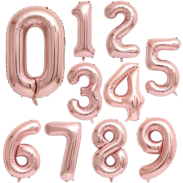 Rose Gold 1 шт. 40 дюймов розовое золото, серебро, алюминий воздушные шары из фольги в виде цифр 0-9, для дня рождения, для свадьбы, помолвки Декор Globos Детские принадлежности для мячей - Цвет: Rose Gold