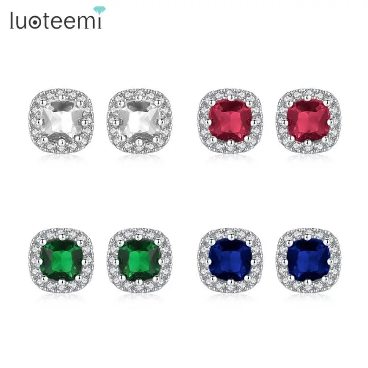 LUOTEEMI бренд лучшие блестящие классические квадратным кубическим цирконием