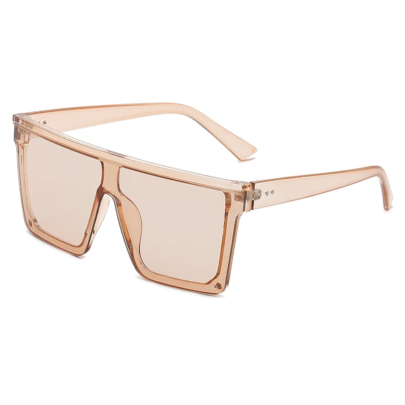 Oversized Square Sunglasses for Women Men Fashion Siamese Lens Style Flat Top Shield Shades best sunglasses for big nose Sunglasses