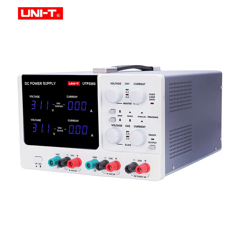 3-канальный блок питания линейного DC Мощность уп UTP3303 UTP3305 постоянный вольт/ток; серии/параллельного выхода Вольт/токовая защита