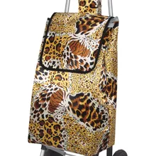 Настраиваемая тележка супермаркета экологически чистый подарок корзина для покупок практичная тележка супермаркета Мода Leopord Patte