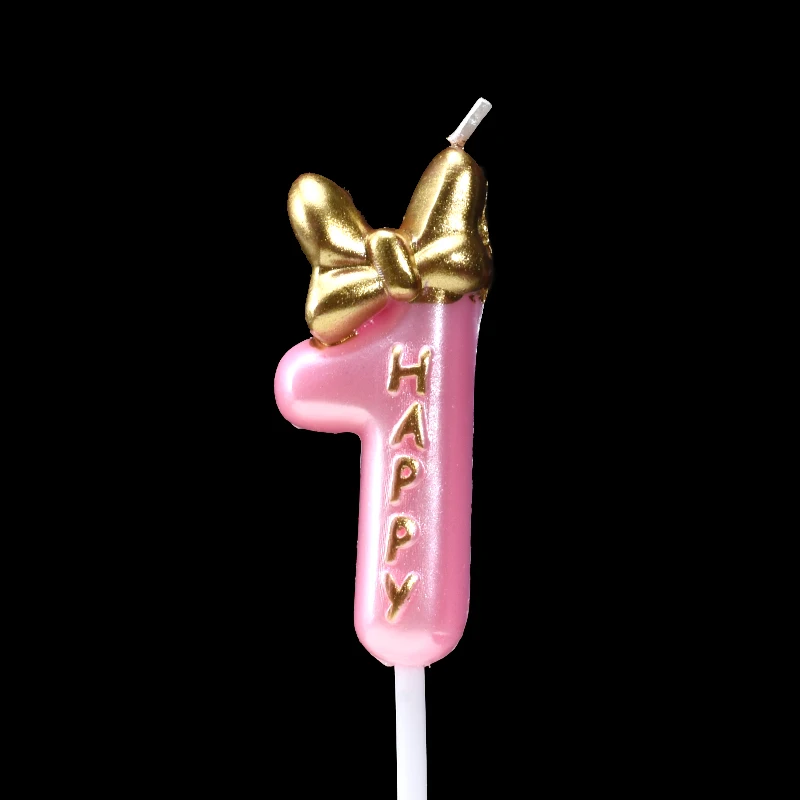 Pink 1 Cakelove, 1 шт., 0-9, свечи для торта, товары для дня рождения, украшения для торта, украшения для торта на годовщину, цифры торта, вечерние свечи - Цвет: Pink 1