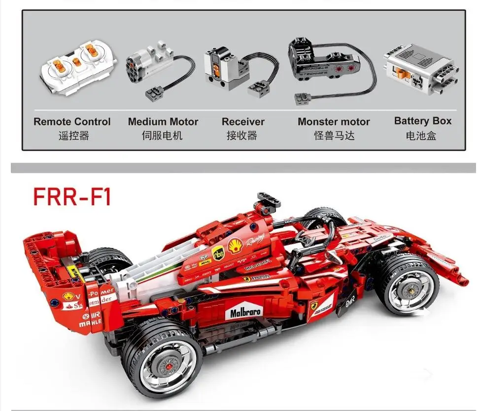 

F1 Car New Racing Model Building Creator Technic With Blocks Compatible control motor Monster Kids Remote Toys