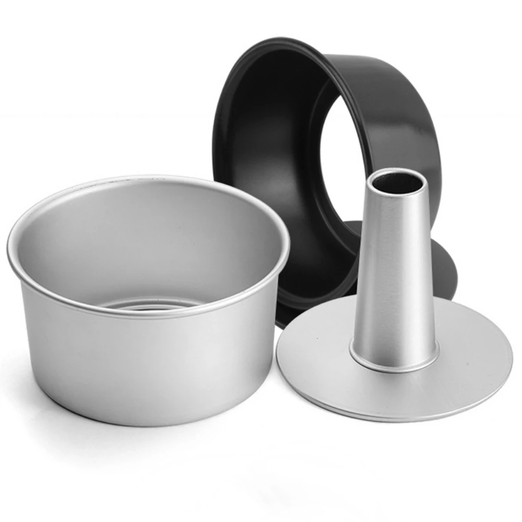 6/8inch Hollow Chimney Chiffon Cake Mold Pan Aluminum Alloy Round Cheesecake Mousse Pan Removable Bottom Baking Cake Tools