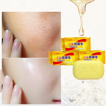 

Shanghai Brand of Sulfur Soap for Acne Blackhead Cleaning Skin and Acarid Removing Soap Moisturizing Glossy Skin