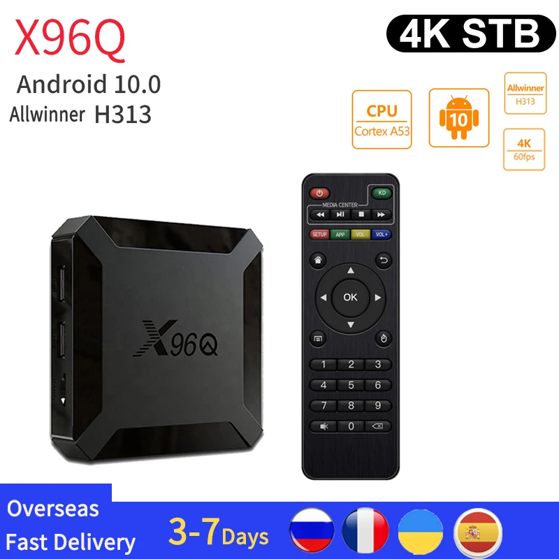 X96Q Smart TV Box Android 10 Allwinner H313 Quad Core 2GB 16GB 2.4G ...