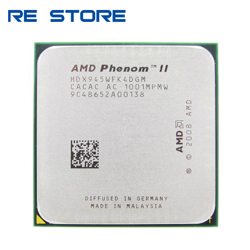 Б/у процессор AMD Phenom II X4 945 95 Вт 3 0 ГГц четырехъядерный HDX945WFK4DGM /HDX945WFK4DGI разъем AM3|socket