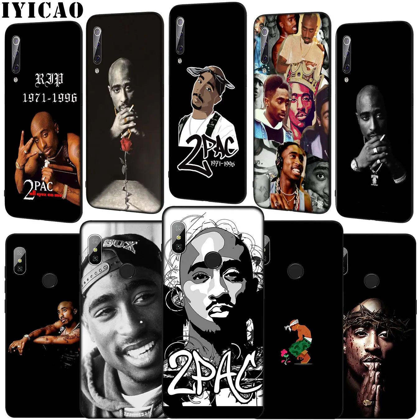 2pac tupac Crown 2 pac Rap POP Soft Phone Case for Xiaomi Mi 10 9 9T A3 Pro CC9 CC9E 8 SE A2 Lite A1 6 pocophone f1 Mi10 |