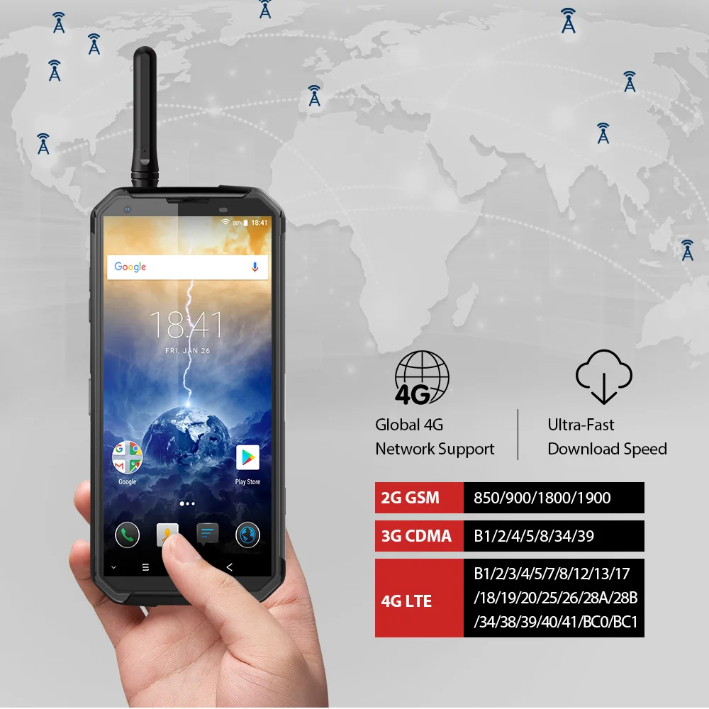 Blackview BV9500 Pro IP68 прочный водонепроницаемый двусторонний смартфон 6 ГБ 128 ГБ 10000 мАч батарея Восьмиядерный 5,7 ''18:9 NFC телефон