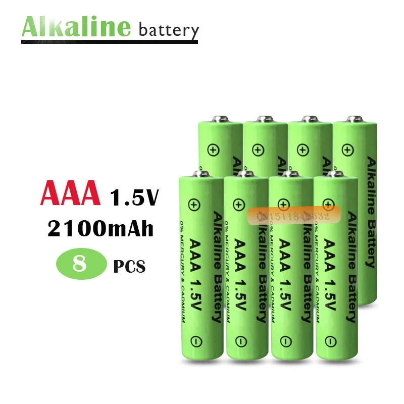 8 шт. щелочные перезаряжаемые батарейки AAA 2100 мач 1 5 в|rechargeable battery|aaa rechargeable batterybatterie
