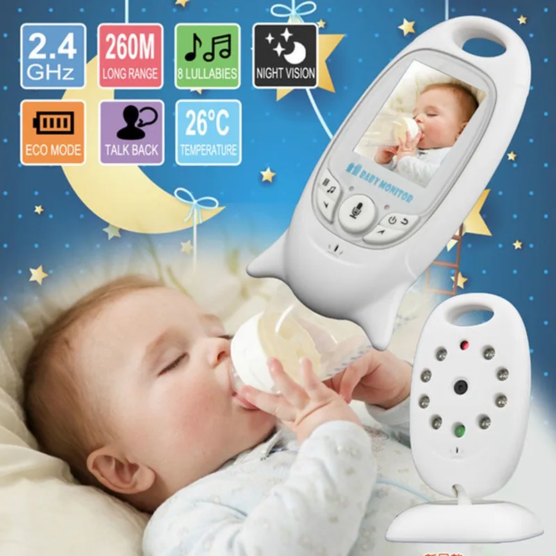 

Wireless Video Color Baby Monitor Baby Nanny Security Camera Night Vision Voice Call Temperature Monitoring Multiple languages