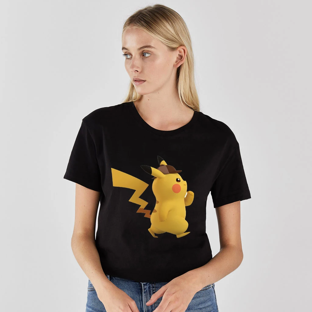 NO COFFEE NO WORKEE рубашки pikachu Pokemon Женская футболка Летняя футболка с рисунком Пикачу питьевой кофе футболки с коротким рукавом топы