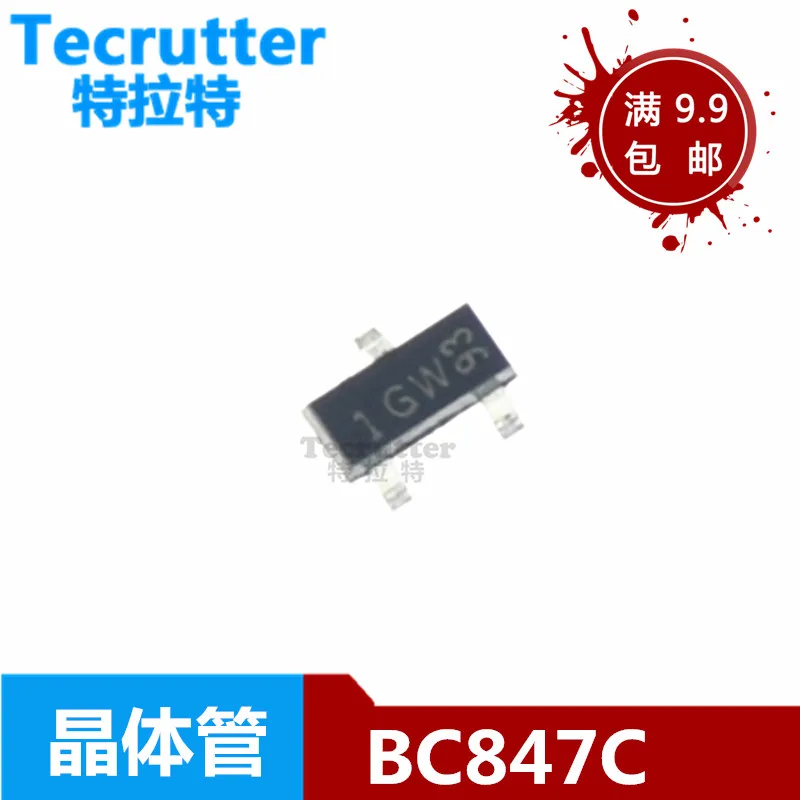 100 шт. BC847C SOT23 BC847 847C SOT SMD SOT-23 1G новый транзистор | Электронные компоненты и