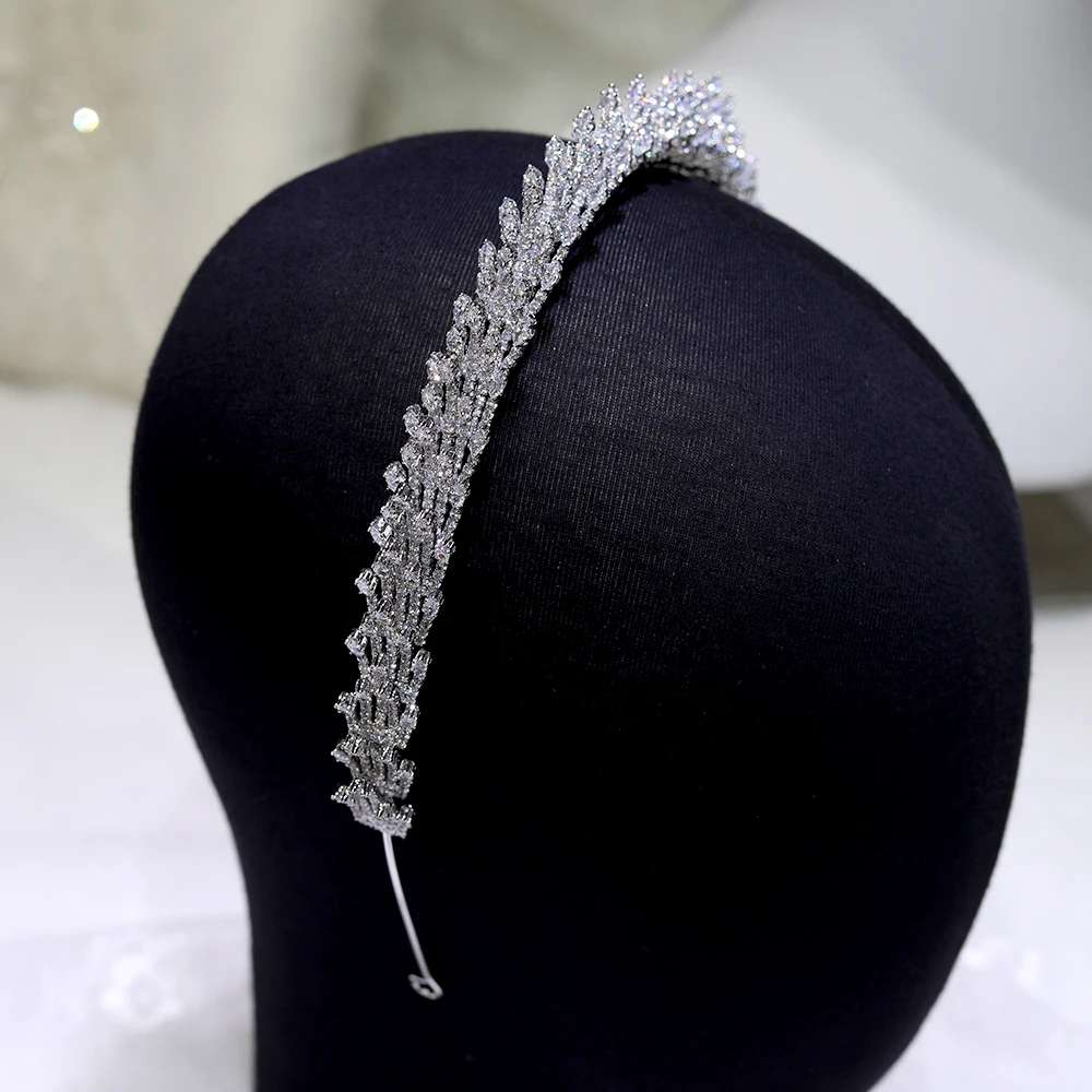 Fashion Bridal Hair Accessories Hair Band Crystal CZ three-Dimensional Headband Wedding Hair Accessories Bridal Crown A00859