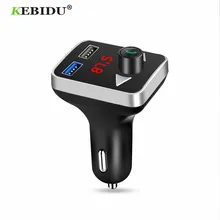 Автомобильный Bluetooth fm-передатчик KEBIDU, беспроводной аудио приемник, Автомобильный MP3-плеер, светодиодный дисплей 3.1A, двойное USB зарядное устройство, автомобильный комплект