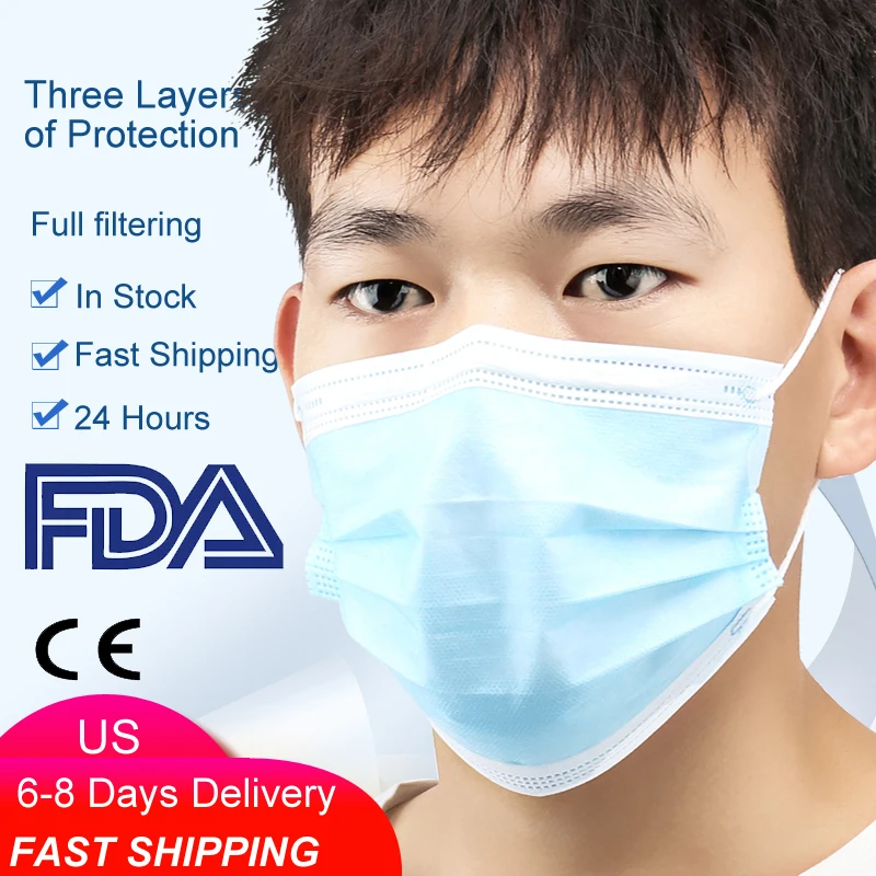 

Disposable Masks Surgical Medical Mask 3 Layer Filter Anti-virus Anti-Dust FFP3 KF94 Nonwoven Elastic Earloop Mouth Face Masks