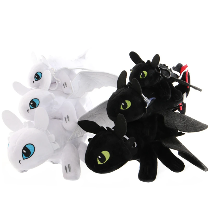 

How To Train Your Dragon 20-50cm Black/white Toothless Night Fury Anime Cartoon Peripheral Plush Dolls Toys Kids Birthday Gift