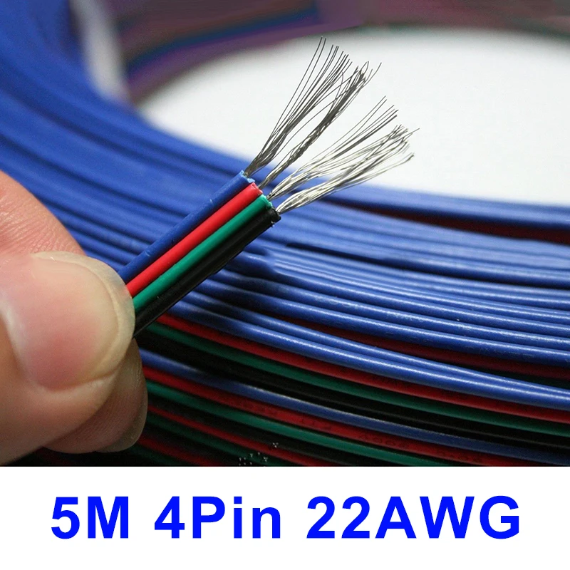 Лидер продаж 4-контактный провод RGB кабель-удлинитель шнура 22AWG для 3528 5050 Светодиодные ленты светильник Фирменная Новинка и высокое качество
