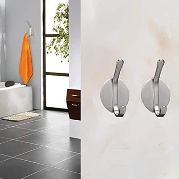 

Hooks Towel Hook Heavy Duty Wall Hooks Stainless Steel Waterproof Self Adhesive Hooks Hanger for Coat Key Hat Bag - Bathroom Kit