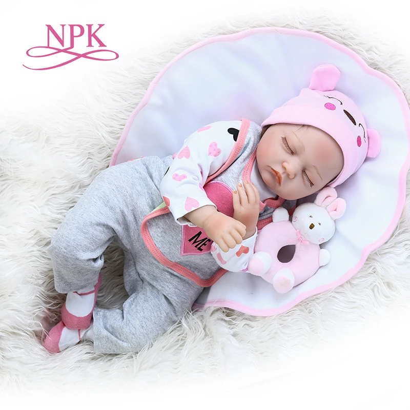 55 см кукла Спящая bebe Реалистичная для новорожденного ребенка милое лицо