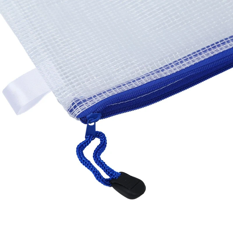 12 шт. белая пластиковая с молнией файлы ручка документ папки в виде сумок карманы