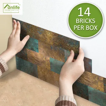 

FUNLIFE Environmentally Friendly Wall Sticker AliExpress Restaurant Decorative Wall PVC14 Piece Paste Imitation Copper Paragraph