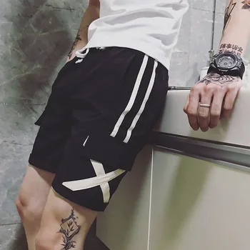

Black White Casual 2020 Summer Slim Fit Shorts 4 Solid Colors Side Stripe Short Slim Fit Short Pants Men Bermuda Masculino
