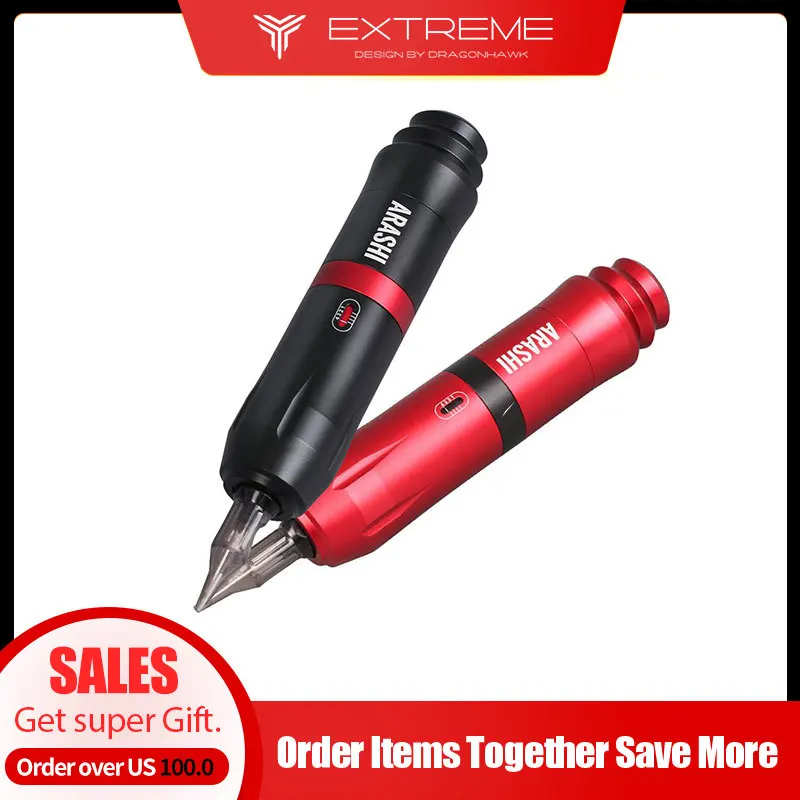 Najtaniej Potężny pisak do tatuażu obrotowy tatuaż karabin maszynowy czarny precyzyjny silnik RCA maszynka do tatuażu tatuaż tatuaże do ciała