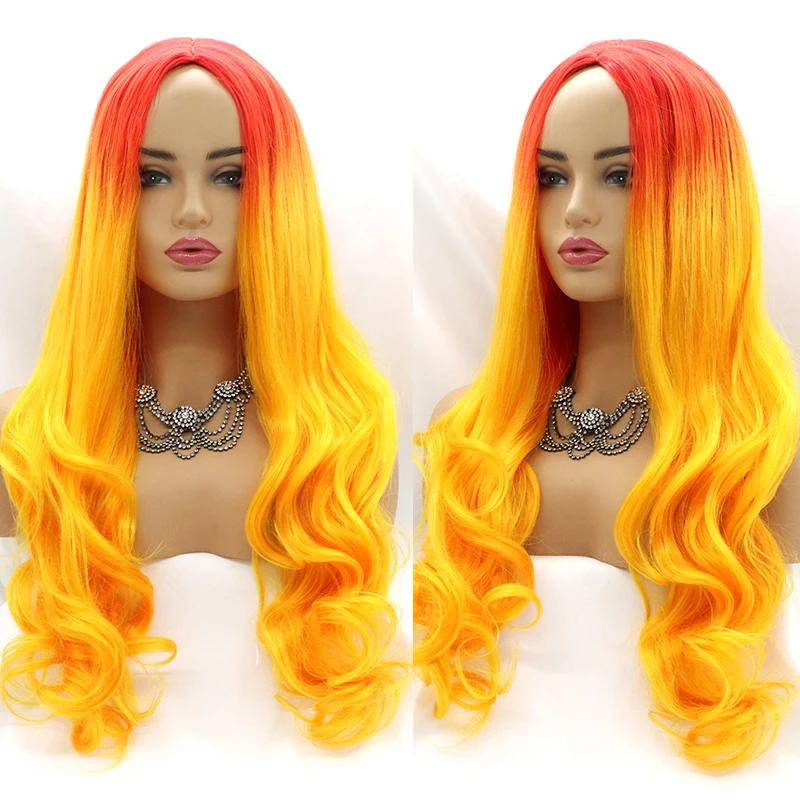 Colored Curly Half Wig Lolita Blonde Cheap Cosplay Ginger Full Machine Made Orange Synthetic Ombre Wigs For Black Women Glueless cotton candy machine set up stalls for household and commercial full automatic electric fancy colored granulated sugar